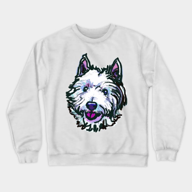 The happy Westie Love of My Life ! Crewneck Sweatshirt by lalanny